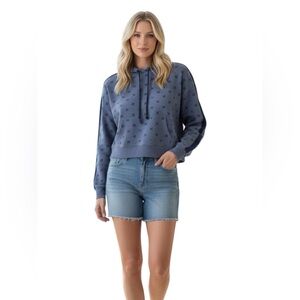 NWT...Victoria Secrets' Blue cropped sweatshirt hoodie